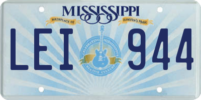 MS license plate LEI944