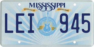 MS license plate LEI945