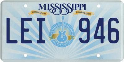 MS license plate LEI946