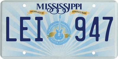 MS license plate LEI947
