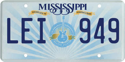 MS license plate LEI949