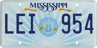 MS license plate LEI954