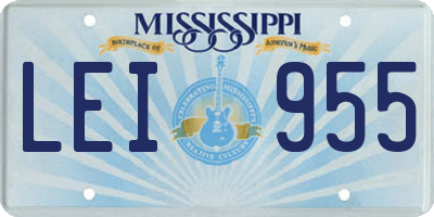 MS license plate LEI955