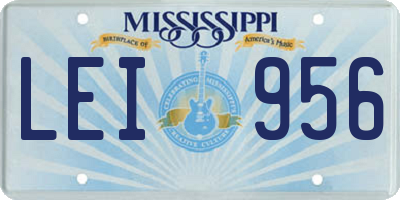 MS license plate LEI956