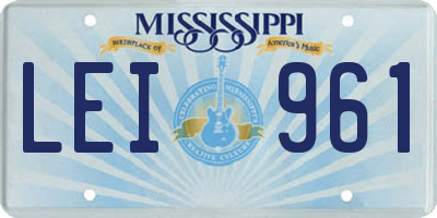 MS license plate LEI961