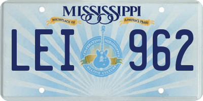 MS license plate LEI962