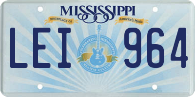 MS license plate LEI964