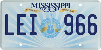 MS license plate LEI966