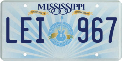 MS license plate LEI967