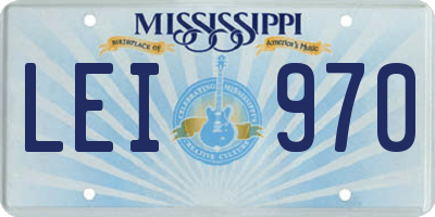 MS license plate LEI970