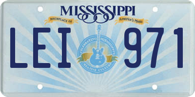 MS license plate LEI971