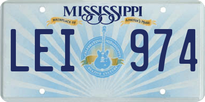 MS license plate LEI974