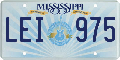 MS license plate LEI975