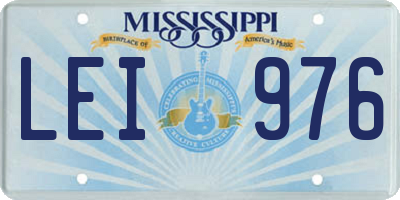 MS license plate LEI976