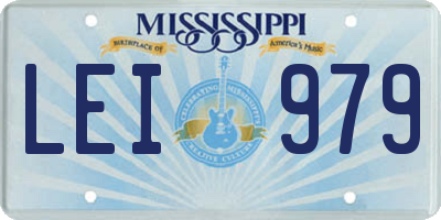 MS license plate LEI979