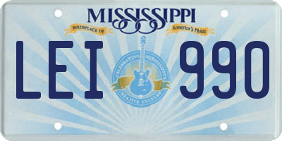 MS license plate LEI990