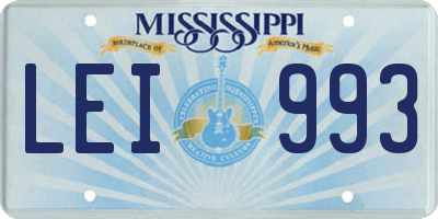 MS license plate LEI993