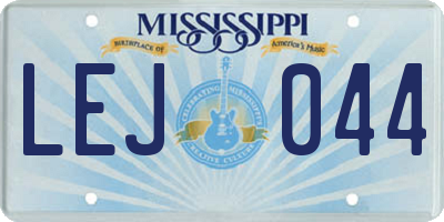 MS license plate LEJ044