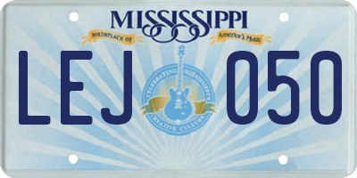 MS license plate LEJ050