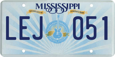 MS license plate LEJ051