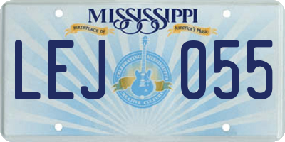 MS license plate LEJ055