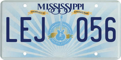 MS license plate LEJ056