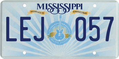 MS license plate LEJ057