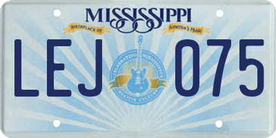 MS license plate LEJ075