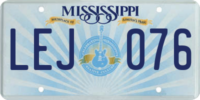 MS license plate LEJ076