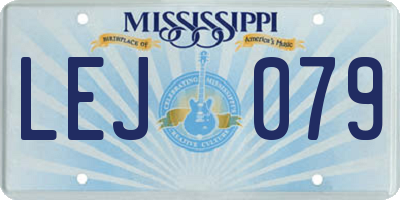 MS license plate LEJ079
