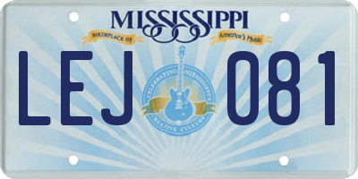 MS license plate LEJ081