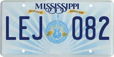 MS license plate LEJ082