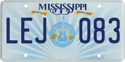 MS license plate LEJ083