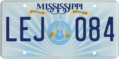 MS license plate LEJ084