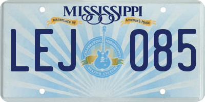 MS license plate LEJ085