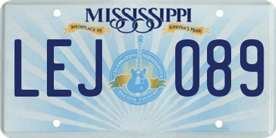 MS license plate LEJ089