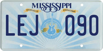 MS license plate LEJ090