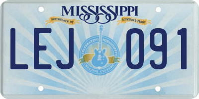 MS license plate LEJ091