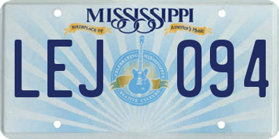 MS license plate LEJ094