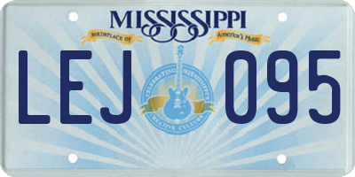 MS license plate LEJ095