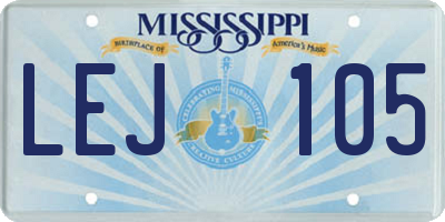 MS license plate LEJ105