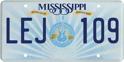 MS license plate LEJ109