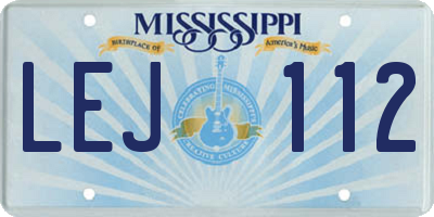 MS license plate LEJ112