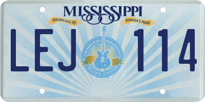 MS license plate LEJ114