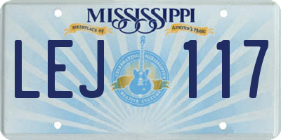 MS license plate LEJ117