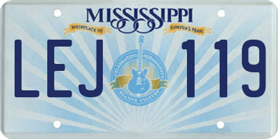 MS license plate LEJ119