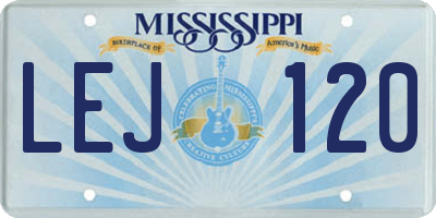 MS license plate LEJ120