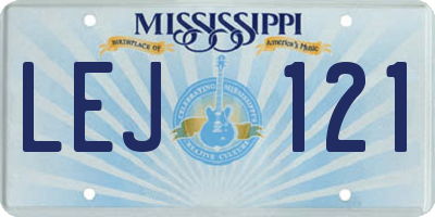 MS license plate LEJ121