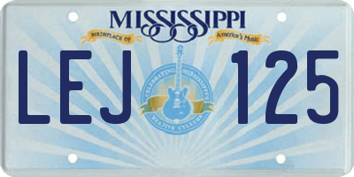 MS license plate LEJ125