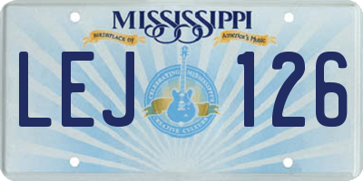 MS license plate LEJ126